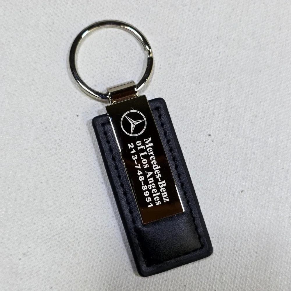 Mercedes-Benz Keychain Luxury Black Silver Los Angeles Dealership Fob Boxed
